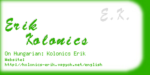 erik kolonics business card